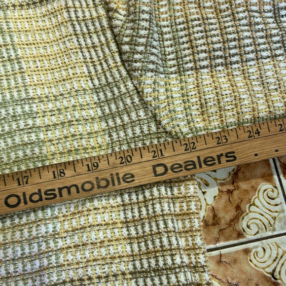 Tricots St Raphael Sweater Plaid Waffle Knit Crewneck Men's‎ Large Vtg NWT Linen - Picture 3 of 6